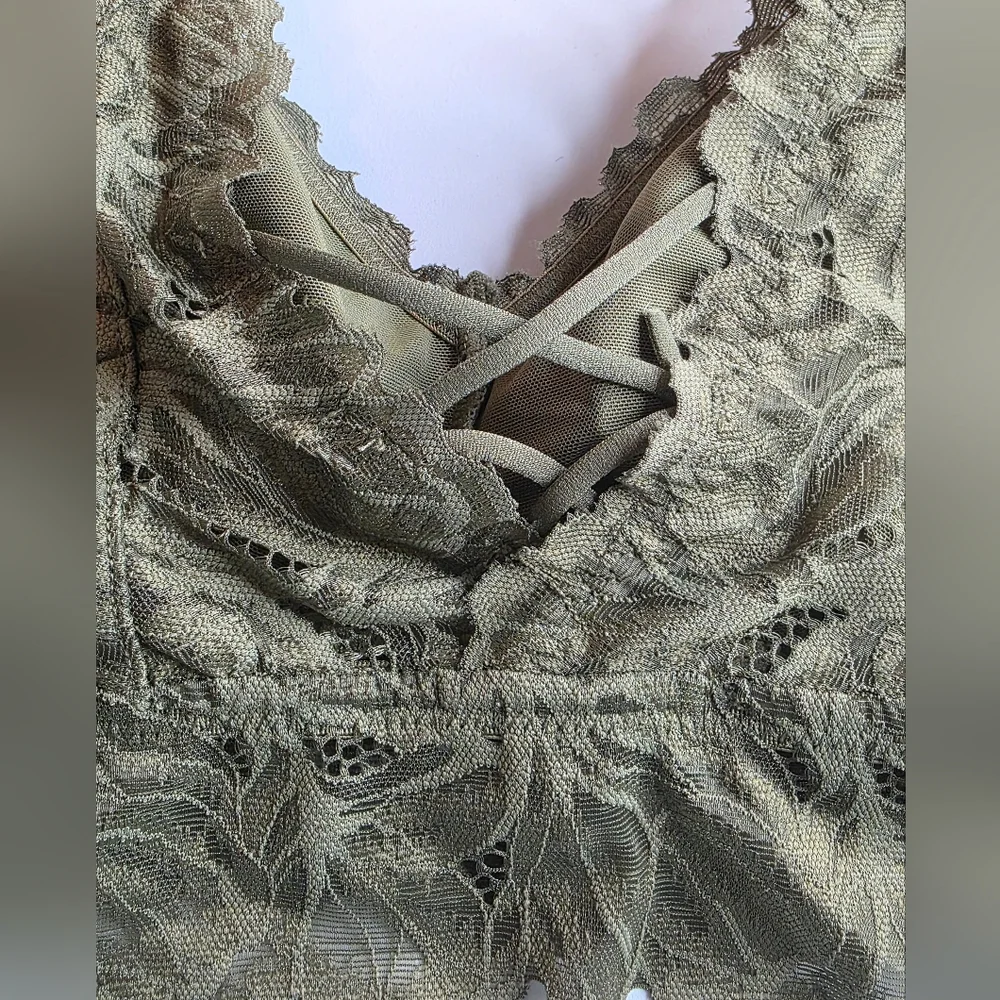 NWT Maurices S Lace Criss Cross Bralette Forest Green 2761-E